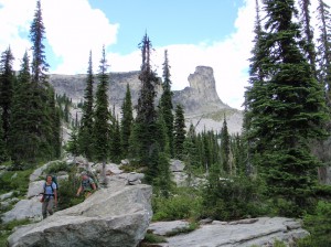 Hiking out.