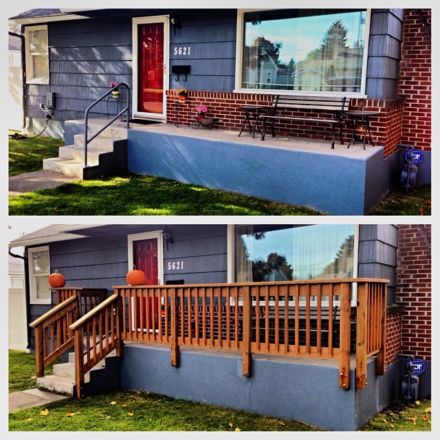 New front porch railing.